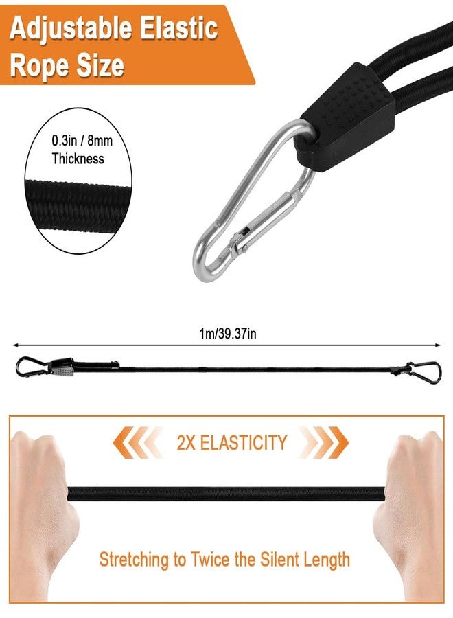 STHIRA® 2 Pcs 3.3ft Elastic Rope With Dual-End Metal Hooks, Heavy-Duty Stretch Straps For Luggage, Bike, Camping, Cargo, Travel & Outdoor Use, Strong & Flexible Securing Bungee Cord For Bike Luggage - Image 2